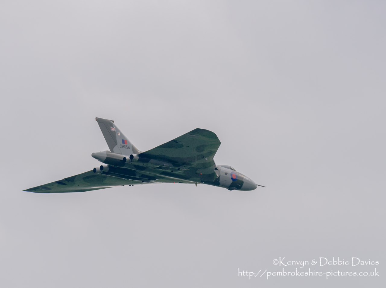 The Spirit Of Great Britain is the only airworthy example of the 134 Avro Vulcan V bombers that were operated by the Royal Air Force from 1953 until 1984. Vulcan XH558 served with the RAF between 1960 and 1985 in the bomber, maritime reconnaissance and air-to-air refuelling roles. The RAF operated XH558 as a display aircraft from 1986 until 1992, when budget cuts forced its retirement.<br/><br/>It is presently operated by the Vulcan to the Sky Trust as a display aircraft, funded entirely by charitable donations and the UK Lottery's Heritage Fund. It is registered with the United Kingdom Civil Aviation Authority as G-VLCN but has an exemption to fly in Royal Air Force markings as XH558.<br/><br/>October 2015 will see the last flight of the Vulcan as it becomes impossible to keep it airworthy.